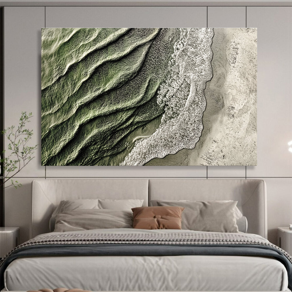 Aerial Beach Wave Patterns Abstract Painting with Natural Rhythms ABS574