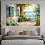 Coastal Villa Abstract Painting for Mediterranean - Style Resorts YHT415