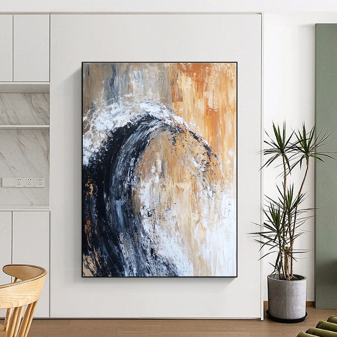 Wave Abstract Painting for Coastal - Themed Restaurants GAB1037