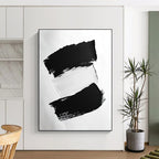 Minimalist Black and White Abstract Painting with Clean Forms WINK822