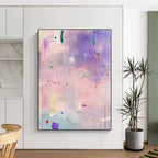 Purple and Pink Abstract Scatter Painting of Whimsical Freedom GAB0177