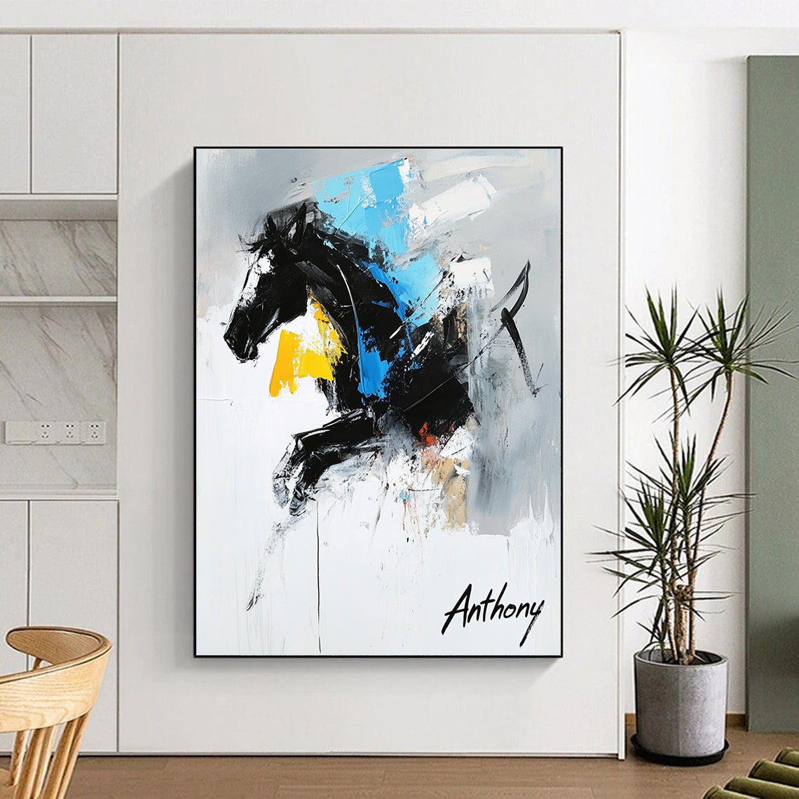 Abstract Horse Painting for Equestrian - Themed Clubs GAB0809