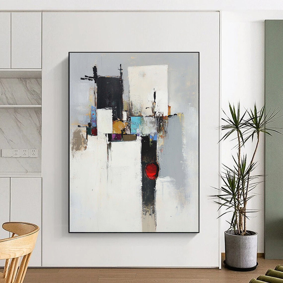 Colorful Geometric Abstract Painting for Modern - Styled Offices GAB1090