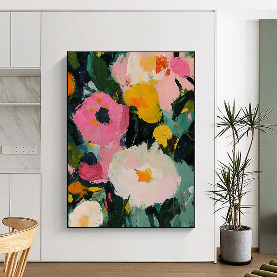 Bold Floral Abstract - Vivid Color - Pop Floral Art GAB0496