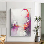 Purple and Orange Abstract Painting for Bohemian - Style Bedrooms GAB0902