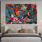 Vibrant Geometric Abstract Painting for Modern Art Galleries YHT242