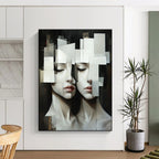 Cubist Faces Modern Abstract Painting for Art Enthusiasts GAB1503