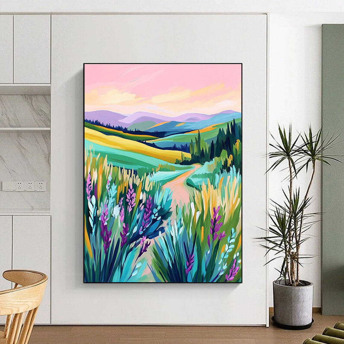 Colorful Rolling Hills Landscape - Modern Impressionist Art GAB0386