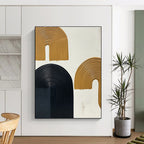 Textured Arched Shapes Abstract Painting for Modern - Styled Hallways GAB1050