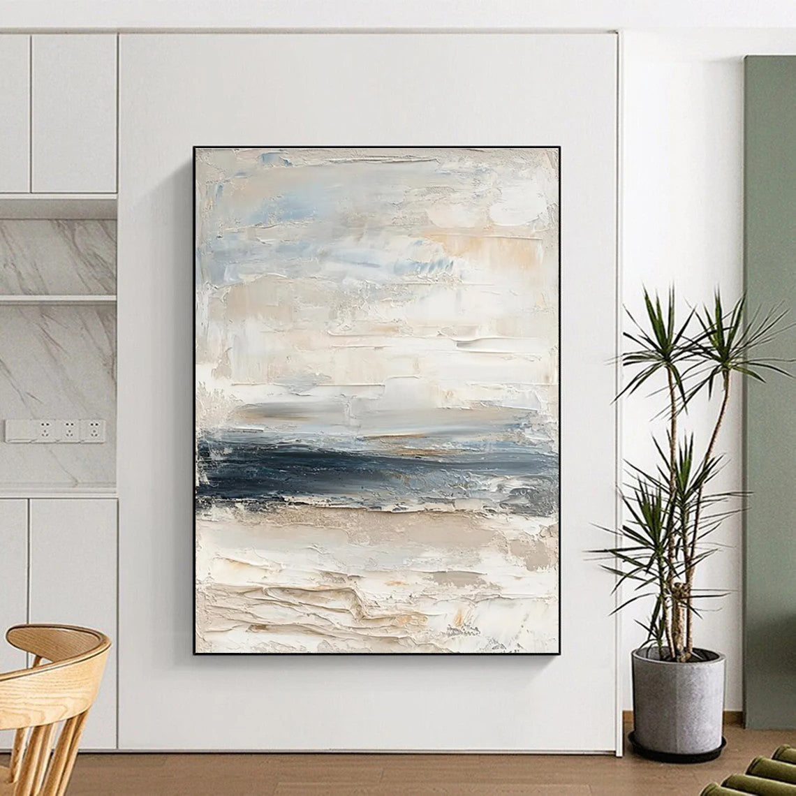 Minimalist Neutral Abstract Textures Painting for Timeless Spaces HENG298