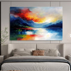 Impasto Sunset Mountain Abstract Painting ABS237