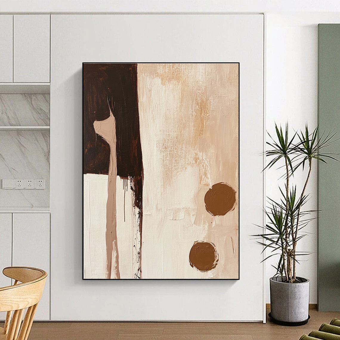 Earthy Toned Abstract Collage Painting for Rustic - Modern Cabins GAB1158