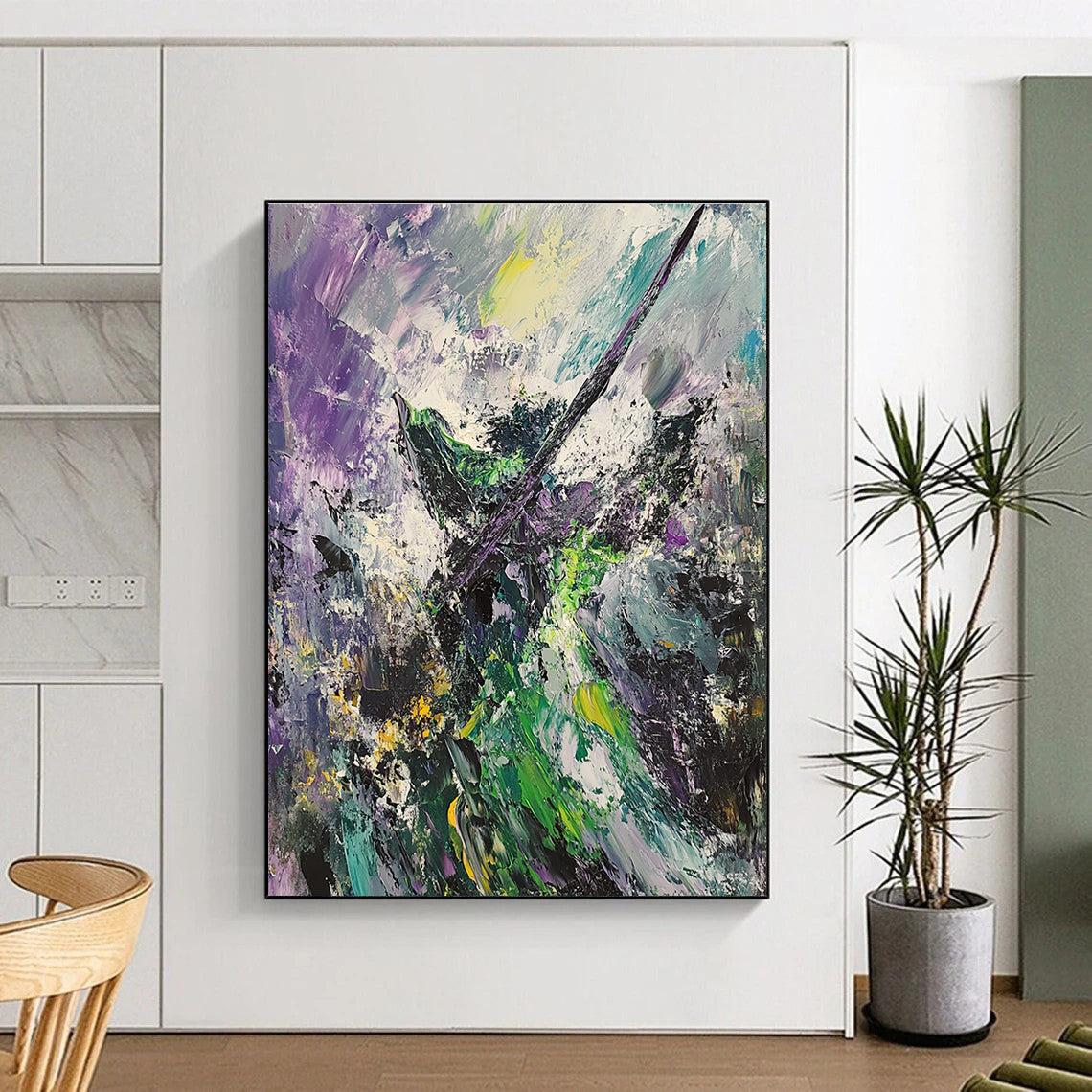 Vibrant Abstract Chaos Painting for Modern Art Gallery Installations GAB1297