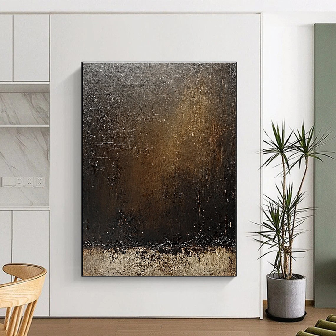 Deeper Dark Gradient Abstract Painting with Intense Atmosphere WINK292