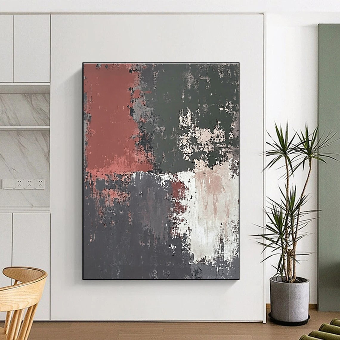 Rustic - Toned Abstract Painting with Earthy Charm WINK326