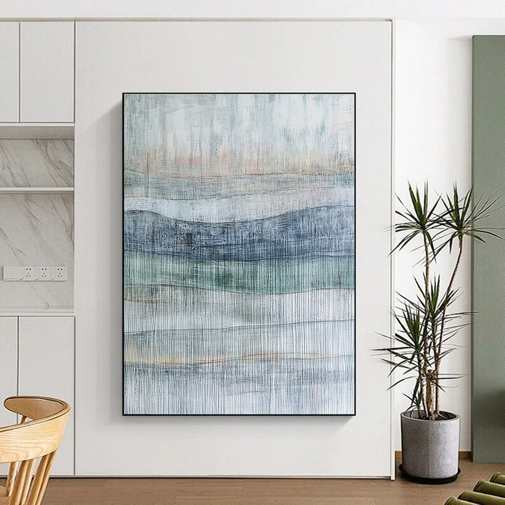 Layered Line Abstract Painting for Minimalist Office Waiting Areas GAB1171