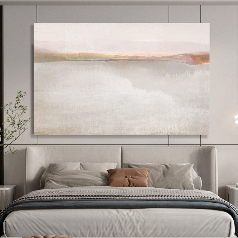 Soft Lake Abstract Painting for Tranquil Bedrooms YHT120