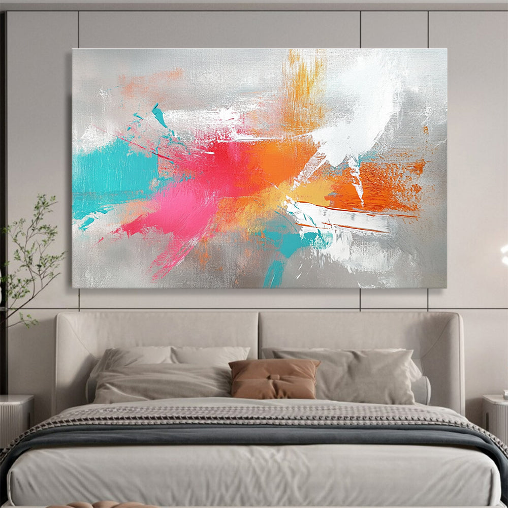 Gray Background Color Splash Abstract Painting ABS307