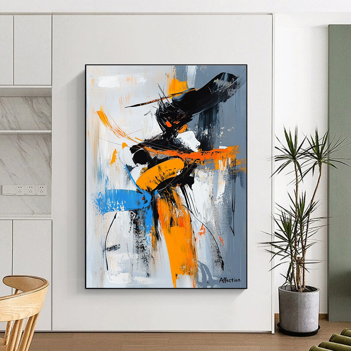 Dynamic Figure Abstract Painting for Modern Dance Studio Entrances GAB1185