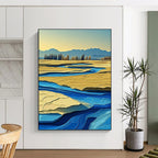 River in Desert Colorful Abstract Painting for Eclectic Spaces GAB1485
