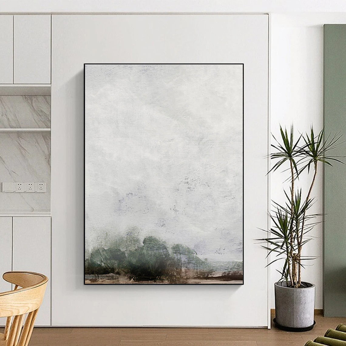 Ethereal Misty Landscape Abstract for Serene Bedrooms HENG221