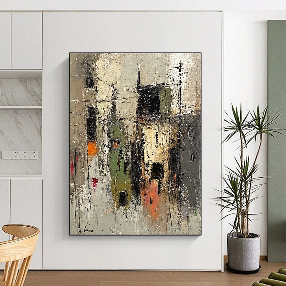 Abstract Urban Street Scene Painting for City - Inspired Cafes GAB1129