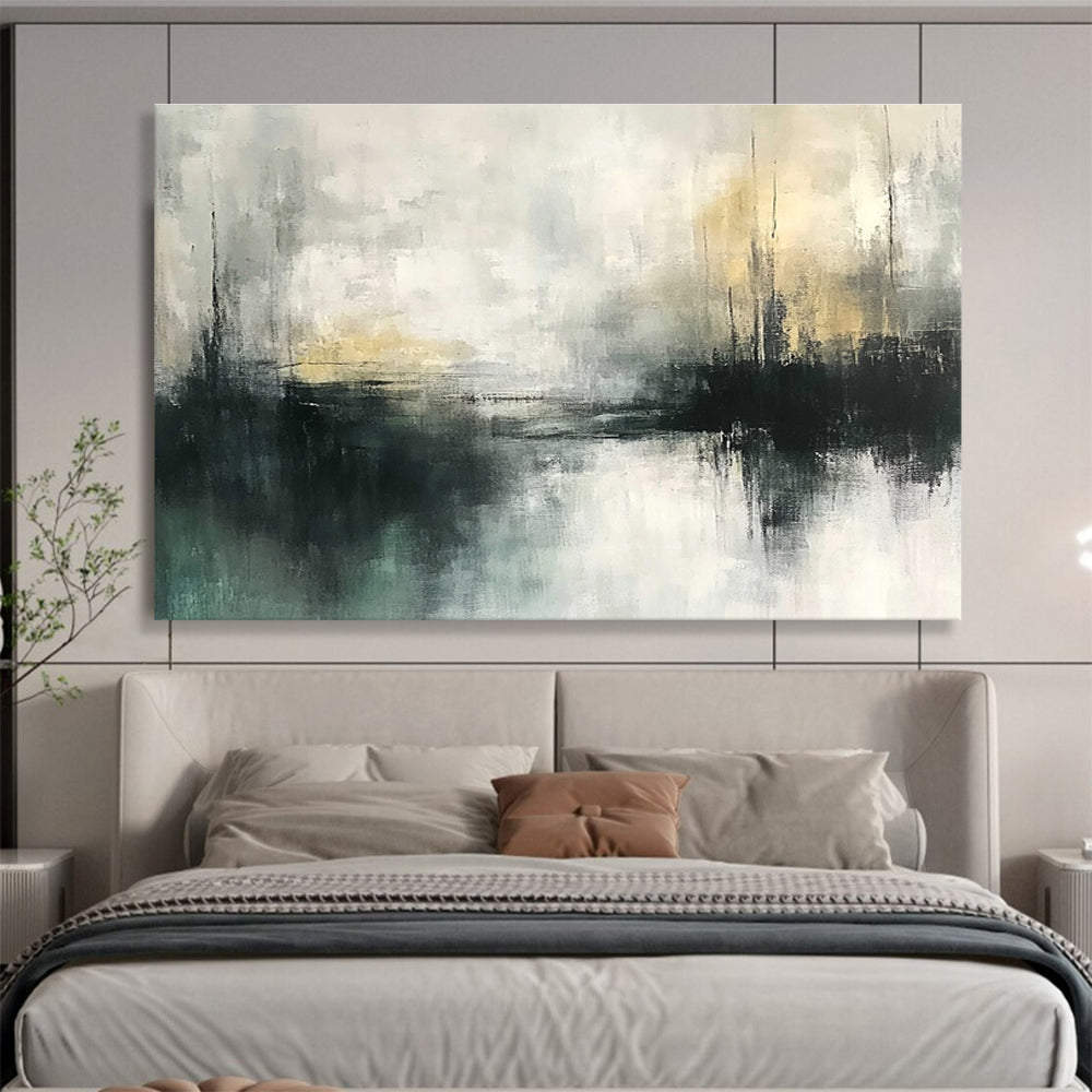 Gray and White Abstract Landscape with Subtle Tones Abstract Painting ABS355