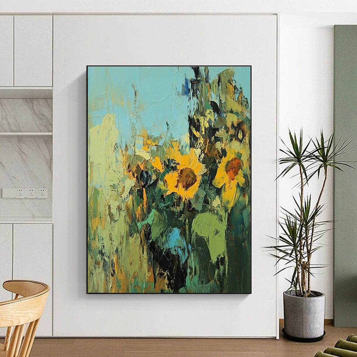 Sunflower Abstract Painting for Cheerful Kitchens GAB0796