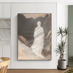 Figure in Mountainous Landscape - Mysterious Figurative Abstract Art GAB0427
