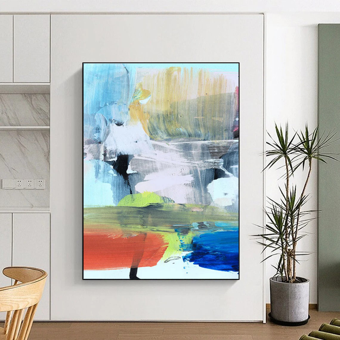 Vivid Colorful Abstract Landscape Painting for Energetic Spaces HENG245