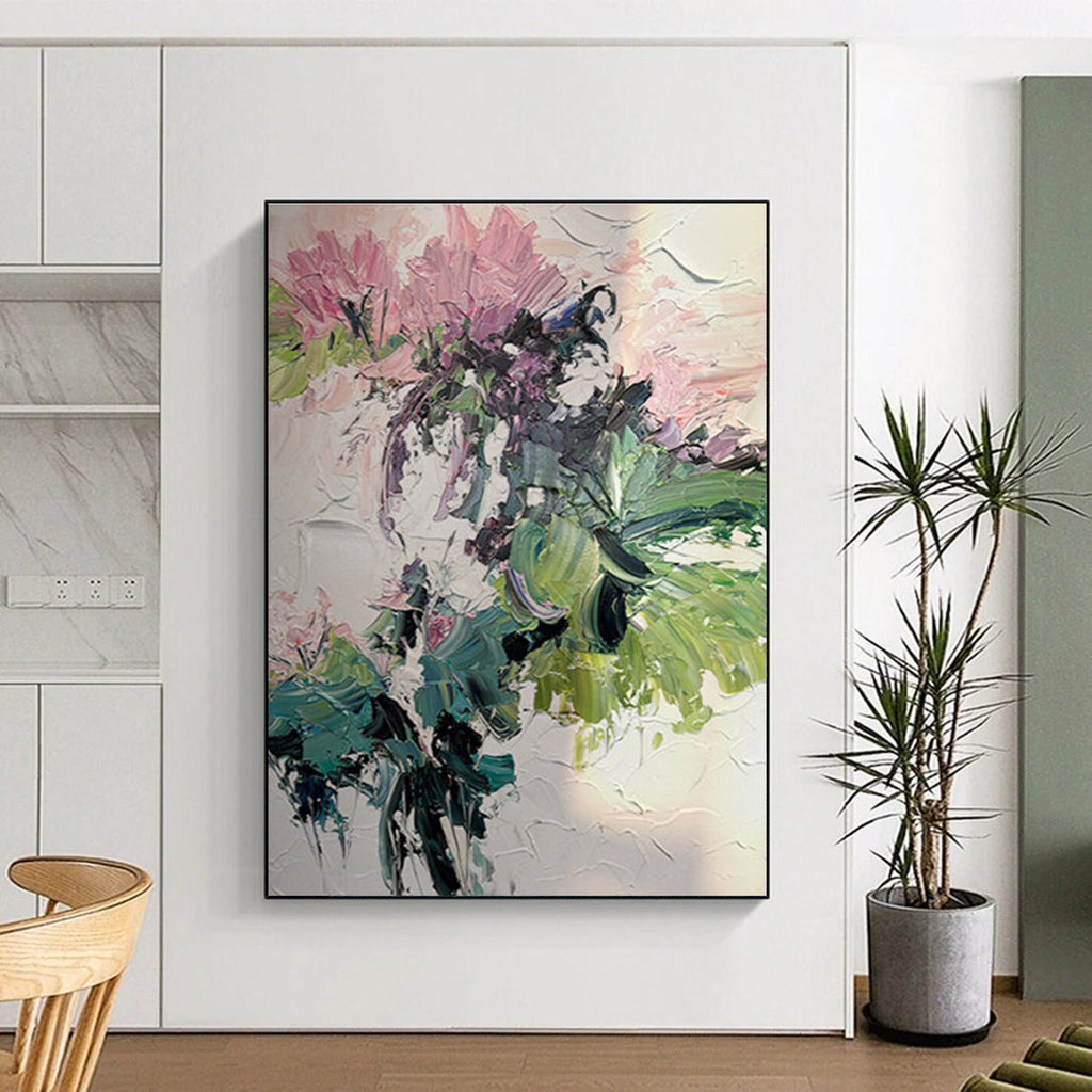 Textured Expressive Flower Bouquet Abstract Painting for Lively Interiors HENG271