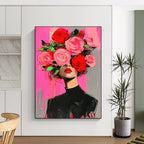 Woman with Floral Headpiece Bold Abstract Painting for Fashion - Forward Spaces GAB1437