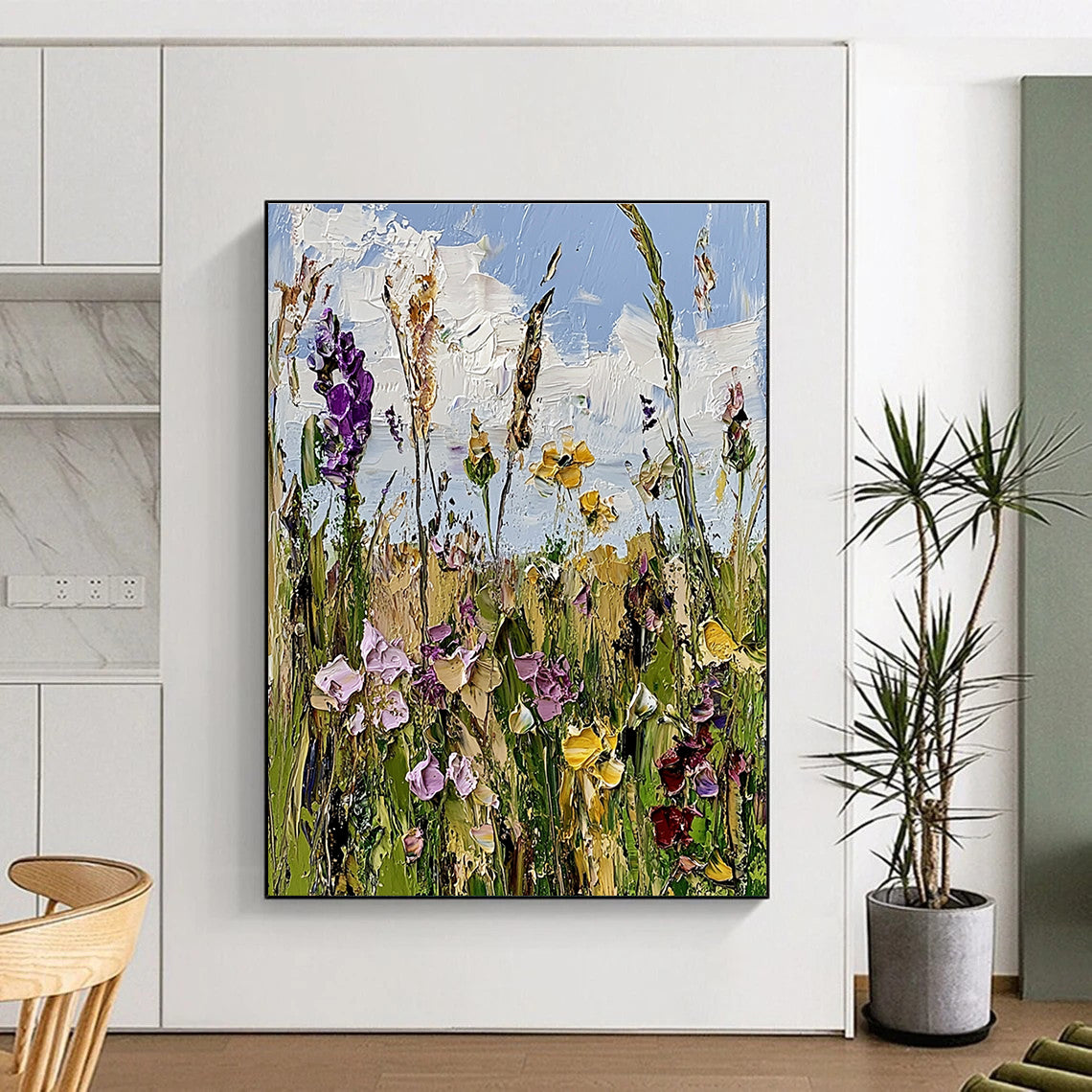 Wildflower Field Impressionistic Abstract Painting for Nature - Loving Spaces GAB1413