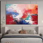 Red - Blue - White Abstract Painting for Bold Corporate Offices YHT388