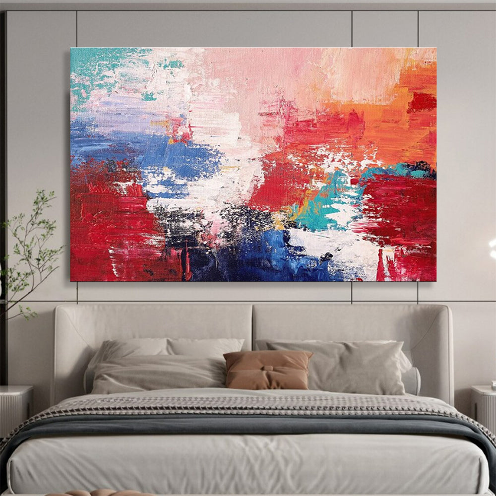 Red - Blue - White Abstract Painting for Bold Corporate Offices YHT388