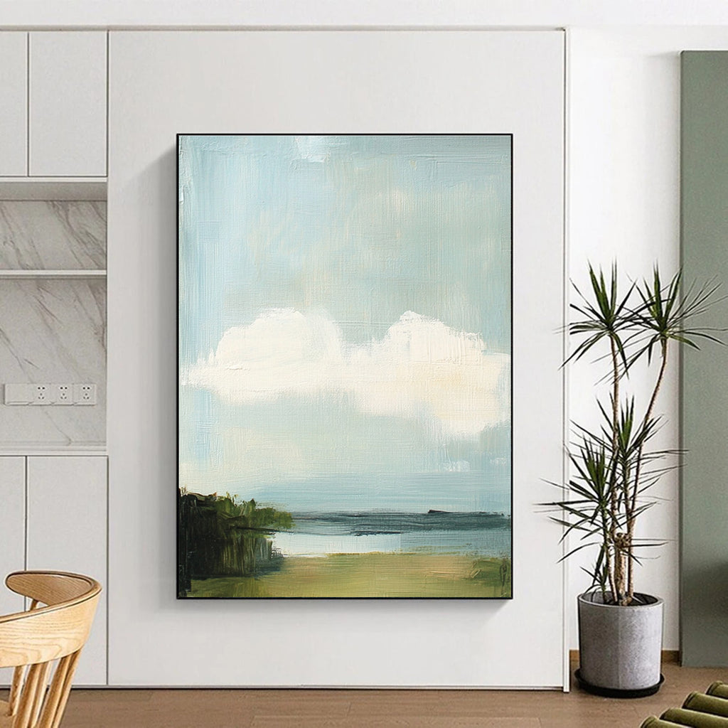 Serene Sky and Sea Abstract Painting for Coastal Home Decor GAB1290