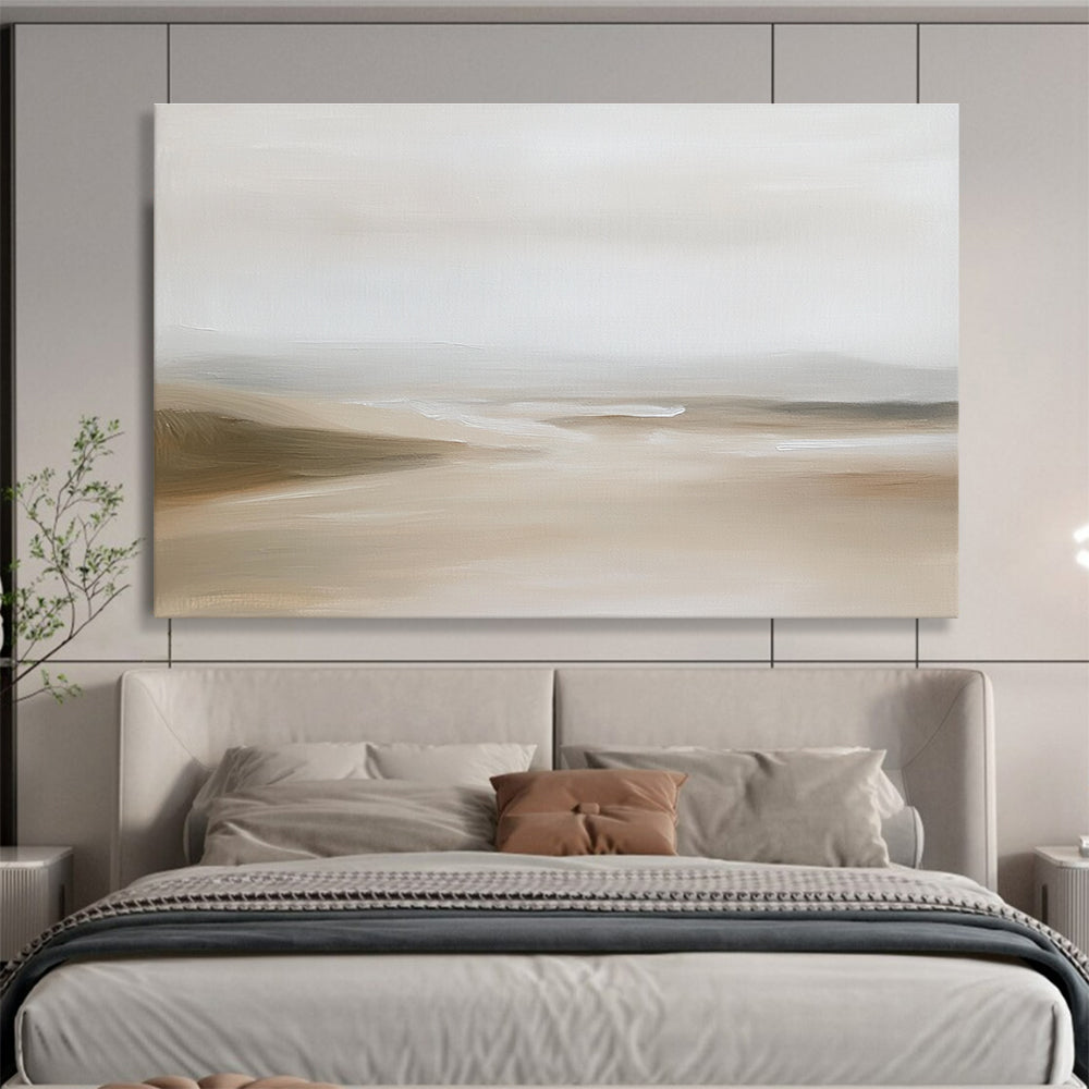 Minimalist Neutral Landscape Abstract Painting with Subtle Calm ABS592
