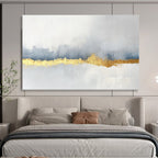 Elegant Gold - Accented Minimalist Abstract Painting with Subtle Textures ABS226