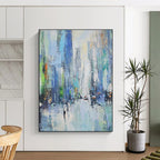 Colorful Abstract Cityscape Painting with Vibrant Energy WINK386