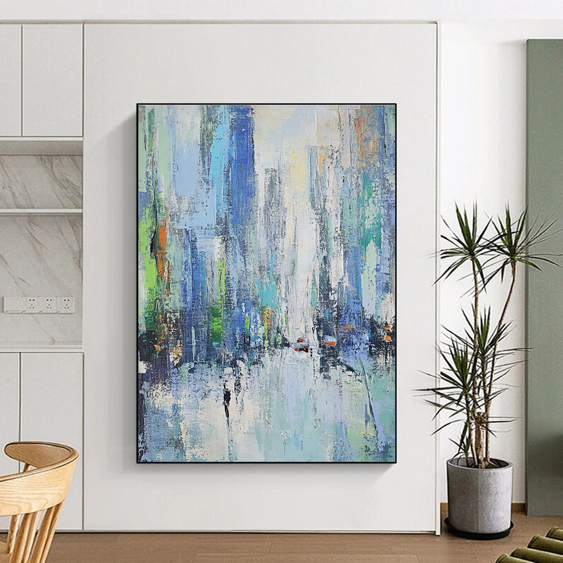 Colorful Abstract Cityscape Painting with Vibrant Energy WINK386