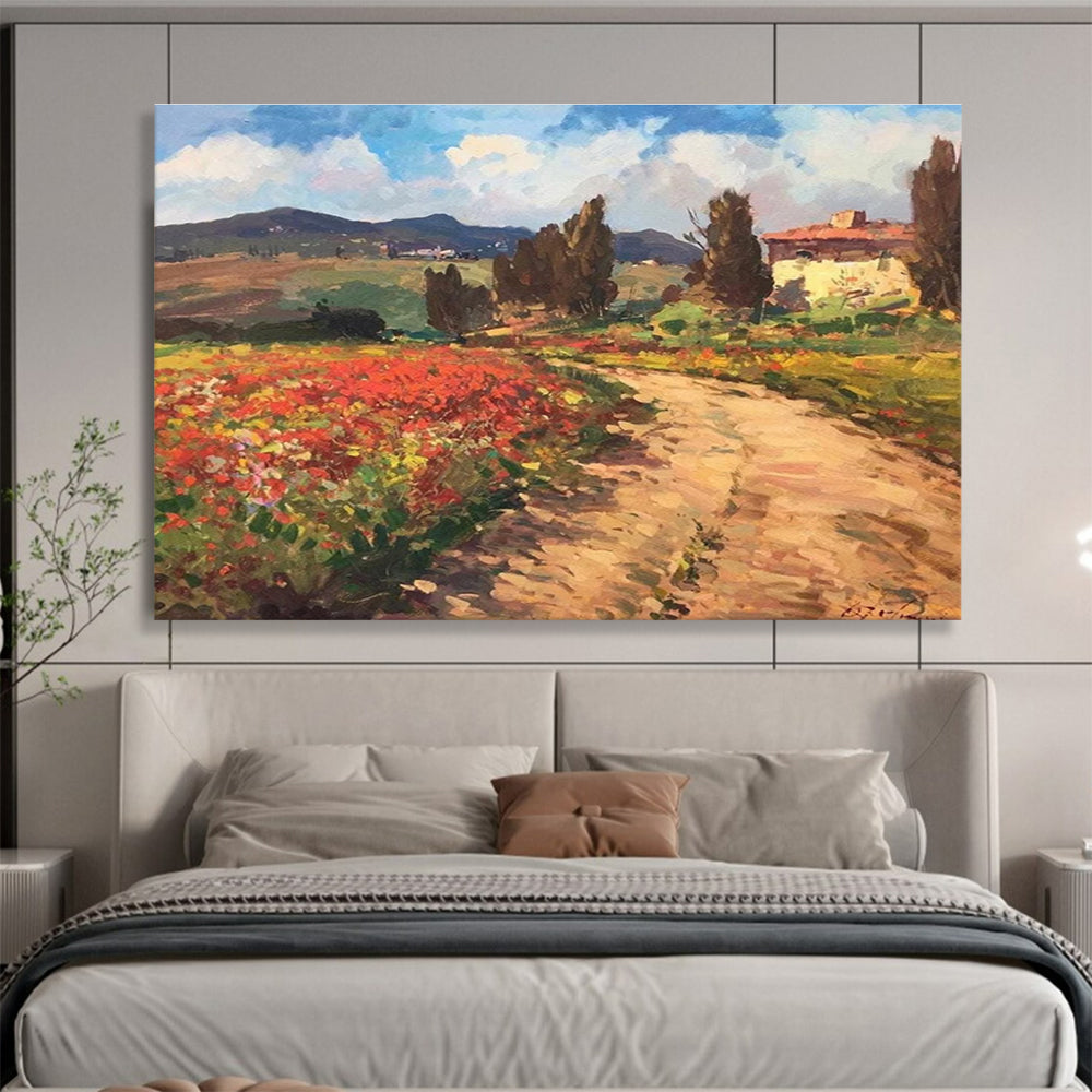 Country Road Abstract Painting for Rustic Farmhouse Kitchens YHT428