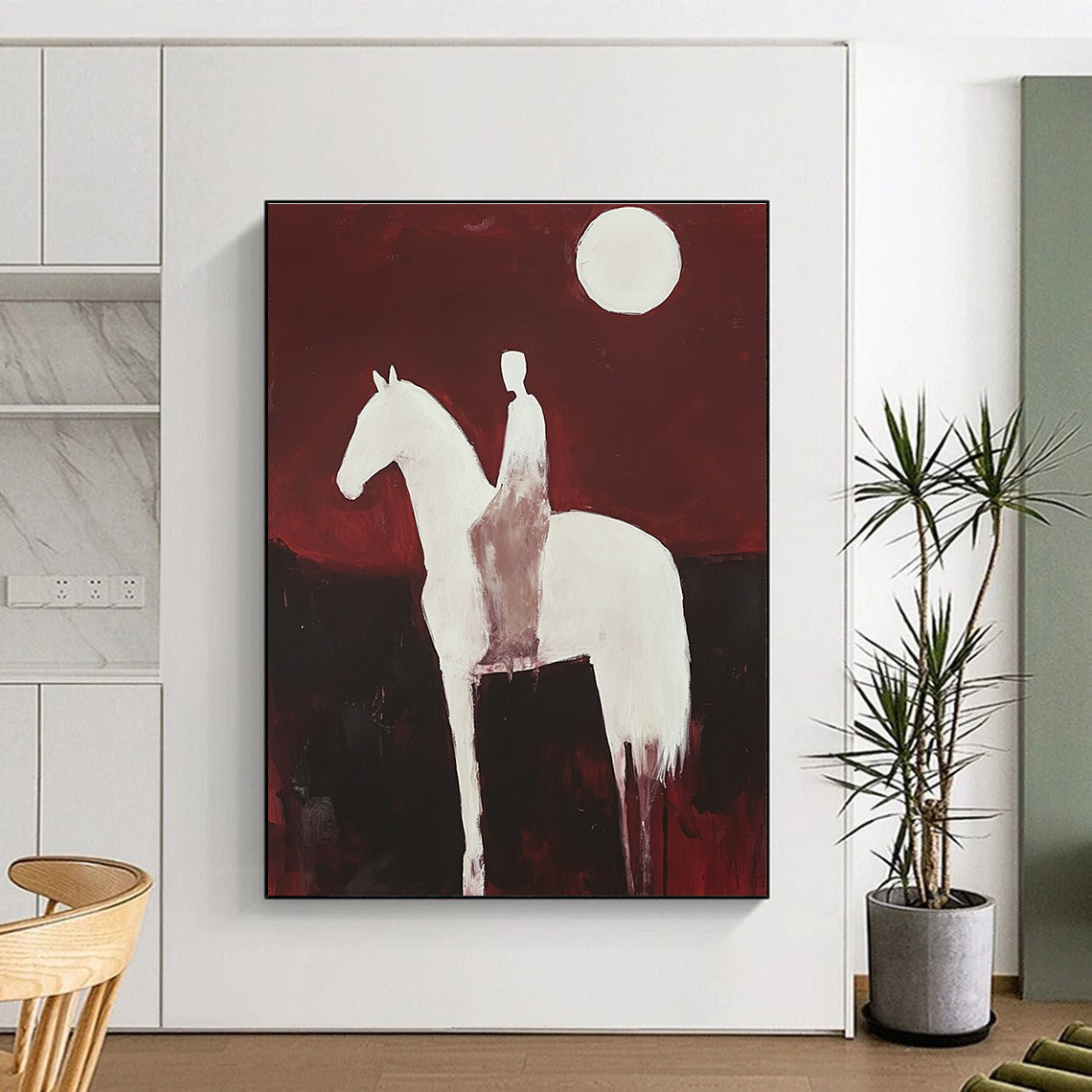 Rider on Horse Abstract Painting for Equestrian - Themed Galleries GAB1047