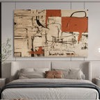 Red - Grey Abstract Painting for Bold Statements YHT098