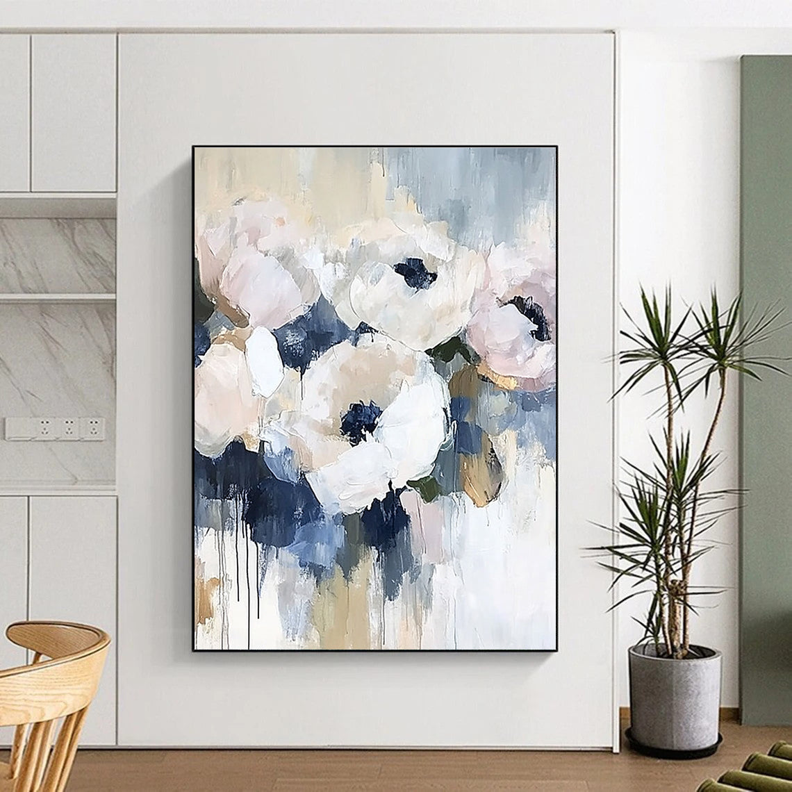 Dripping Floral Abstract - Expressive Botanical Abstract Art GAB0495