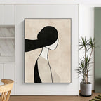 Minimalist Woman Silhouette Abstract Painting for Serene Bedroom Corners GAB1378