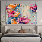 Textured Flower Bouquet Grace Abstract Painting for Elegant Home Offices YHT305