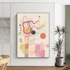 Playful Mixed - Media Abstract Painting for Eclectic Kids’ Playrooms GAB1258
