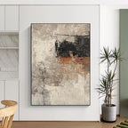 Textured Gray and Black Abstract Painting with Raw Depth WINK155