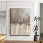 Textured Gray and White Abstract Painting with Subtle Depth WINK247