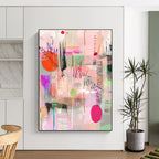 Pastel - Colored Abstract Collage Painting for Bohemian - Styled Cafes GAB1121